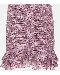 Isabel Marant - Milendi Ruffled Silk-Blend Miniskirt - Lyst