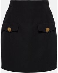 Balmain - Wool Miniskirt - Lyst