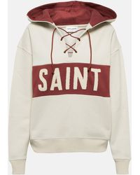 Saint Laurent - Embroidered Cotton Hoodie - Lyst