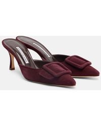 Manolo Blahnik - Maysale 70 Suede Mules - Lyst