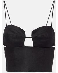 Cala De La Cruz - Cropped-Top Imperia Aus Leinen - Lyst