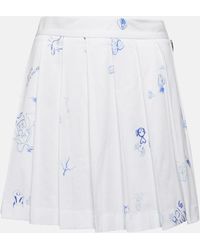 Vetements - Printed Pleated Cotton Miniskirt - Lyst