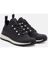 Jimmy Choo - Veles Embellished Cashmere Sneakers - Lyst