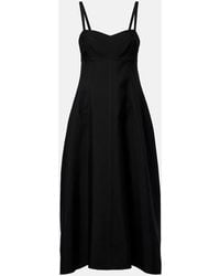 Jil Sander - Gabardine Midi Dress - Lyst