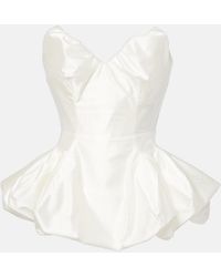 Vivienne Westwood - Raven Strapless Gathered Satin Bustier Top - Lyst