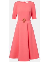 Oscar de la Renta - Belted Wool-Blend Midi Dress - Lyst