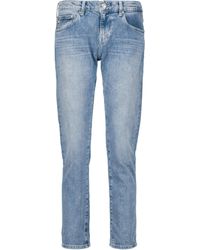 AG Jeans Denim Mid-Rise Cropped Jeans Ex-Boyfriend in Blau Damen Bekleidung Hosen und Chinos Skinny Hosen 