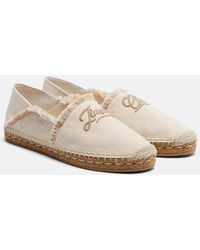 Jimmy Choo - Avi Embroidered Canvas Espadrilles - Lyst