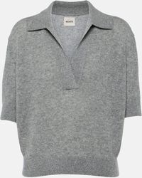 Khaite - Shrunken Jo Cashmere-blend Polo Sweater - Lyst