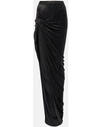 Rick Owens - Lilies Maxirock Twist Edfu Aus Samt - Lyst