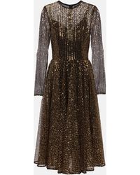 Dolce & Gabbana - Sequined Tulle Midi Dress - Lyst