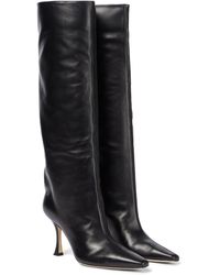 Jimmy Choo Chad 90 Velvet Knee-high Boots in Red - Lyst