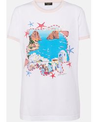 Dolce & Gabbana - Bedrucktes T-Shirt Capri aus Baumwoll-Jersey - Lyst