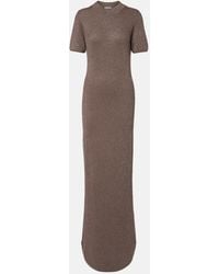 Brunello Cucinelli - Ribbed-Knit Cashmere-Blend Maxi Dress - Lyst