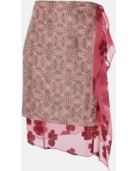 Dries Van Noten - Printed Silk-blend Muslin Wrap Skirt - Lyst
