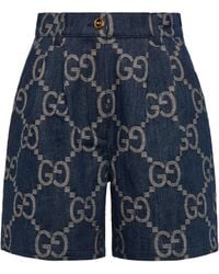 Gucci Jumbo GG Denim Shorts - Blue