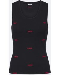 Loewe - Logo Ribbed-Knit Cotton-Blend Jersey Tank Top - Lyst