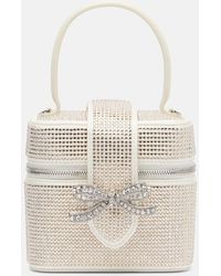 Self-Portrait - Schultertasche Aus Satin Mit Kristallen - Lyst