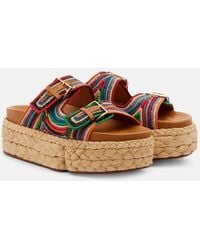 Robert Clergerie - Plateausandalen Quinie Aus Raffiabast - Lyst