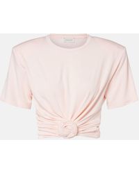 Magda Butrym - Cropped Floral-Applique T-Shirt - Lyst