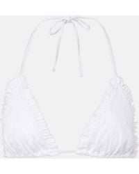 Chloé - Top Bikini Con Volant E Ricamo - Lyst
