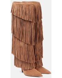 Paris Texas - Jessie 105 Fringed Suede Knee-High Boots - Lyst