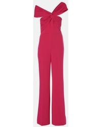 Roland Mouret - Gathered Cady Wide-Leg Jumpsuit - Lyst
