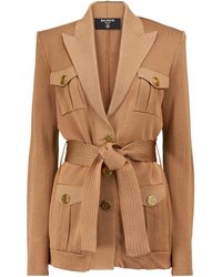 Balmain - Exclusive To Mytheresa – Belted Knit Blazer - Lyst