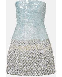 La Fuori - Floral Sequined Minidress - Lyst