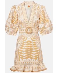 FARM Rio - Bedrucktes Minikleid Aus Leinen - Lyst