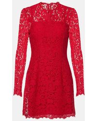 Dolce & Gabbana - Vestido Corto En Mezcla De Algodon - Lyst