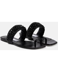 Jimmy Choo - Sandalen Amoure Flat Aus Raffiabast - Lyst