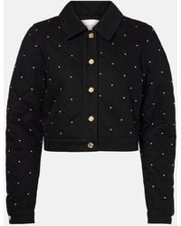 Nina Ricci - Embellished Cropped Denim Jacket - Lyst