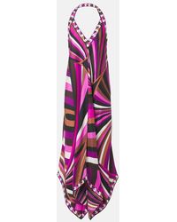 PUCCI - Iride Silk Twill Maxi Dress - Lyst