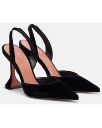AMINA MUADDI - Escarpins Slingback Holli 95 En Velours - Lyst