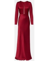 Max Mara - Bird Satin Maxi Dress - Lyst