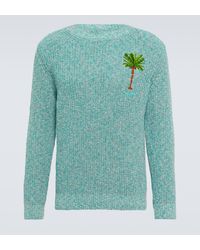 Alanui - Palm Tree Cotton-blend Sweater - Lyst