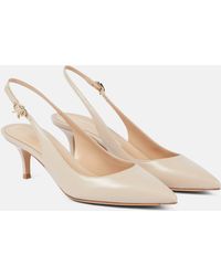 Gianvito Rossi - Ribbon Sling Leather Slingback Pumps - Lyst