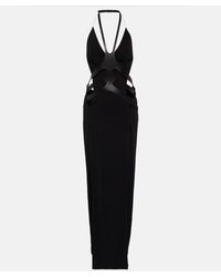 Dion Lee - Cutout Leather-Trimmed Halterneck Gown - Lyst