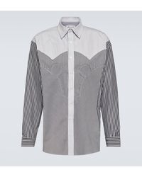 Maison Margiela - Striped Cotton-blend Shirt - Lyst