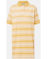 Prada - Robe En Pique De Coton A Rayures - Lyst