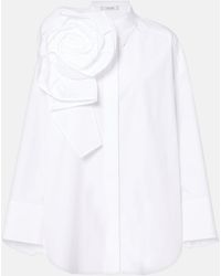 Dorothee Schumacher - Floral-Applique Cotton-Blend Poplin Shirt - Lyst