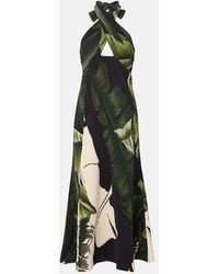 Johanna Ortiz - Printed Halterneck Maxi Dress - Lyst