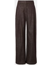 Brunello Cucinelli - Jeans A Gamba Larga A Vita Alta - Lyst