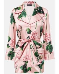 Dolce & Gabbana - Printed Silk Blouse Top - Lyst