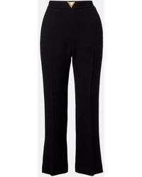 Valentino - Vgold Virgin Wool Crepe Straight Pants - Lyst
