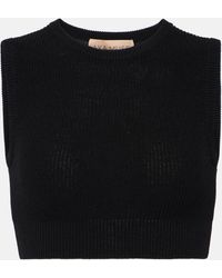 AYA MUSE - Ribbed-knit Cotton-blend Crop Top - Lyst