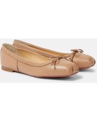 Christian Louboutin - Mamadrague Bow-Embellished Leather Flats - Lyst