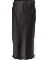 JOSEPH - Isaak Silk Satin Midi-Skirt - Lyst