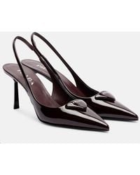 Prada - Patent Leather Slingback Pumps - Lyst